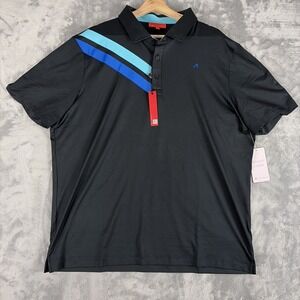 New Redvanly Men's XXL Westin Performance Polo Golf Luxury Tuxedo Black $110